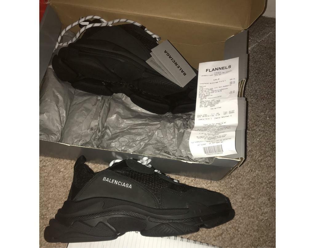 Balenciaga Triple S Black White Red Worn a few Depop